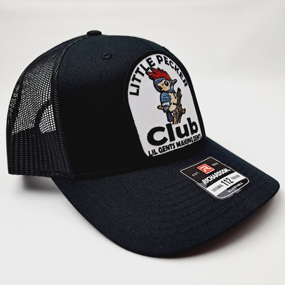 Little Pecker Club Patch Curved Bill Trucker Mesh Snapback Cap Black - Picture 3 of 4